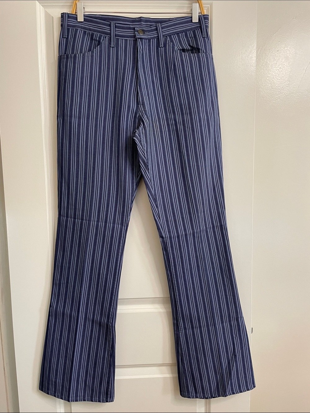 Vintage Big E 70s 80s Levi's Sta-Prest Striped Flare Rare Retro bell bottom Pant